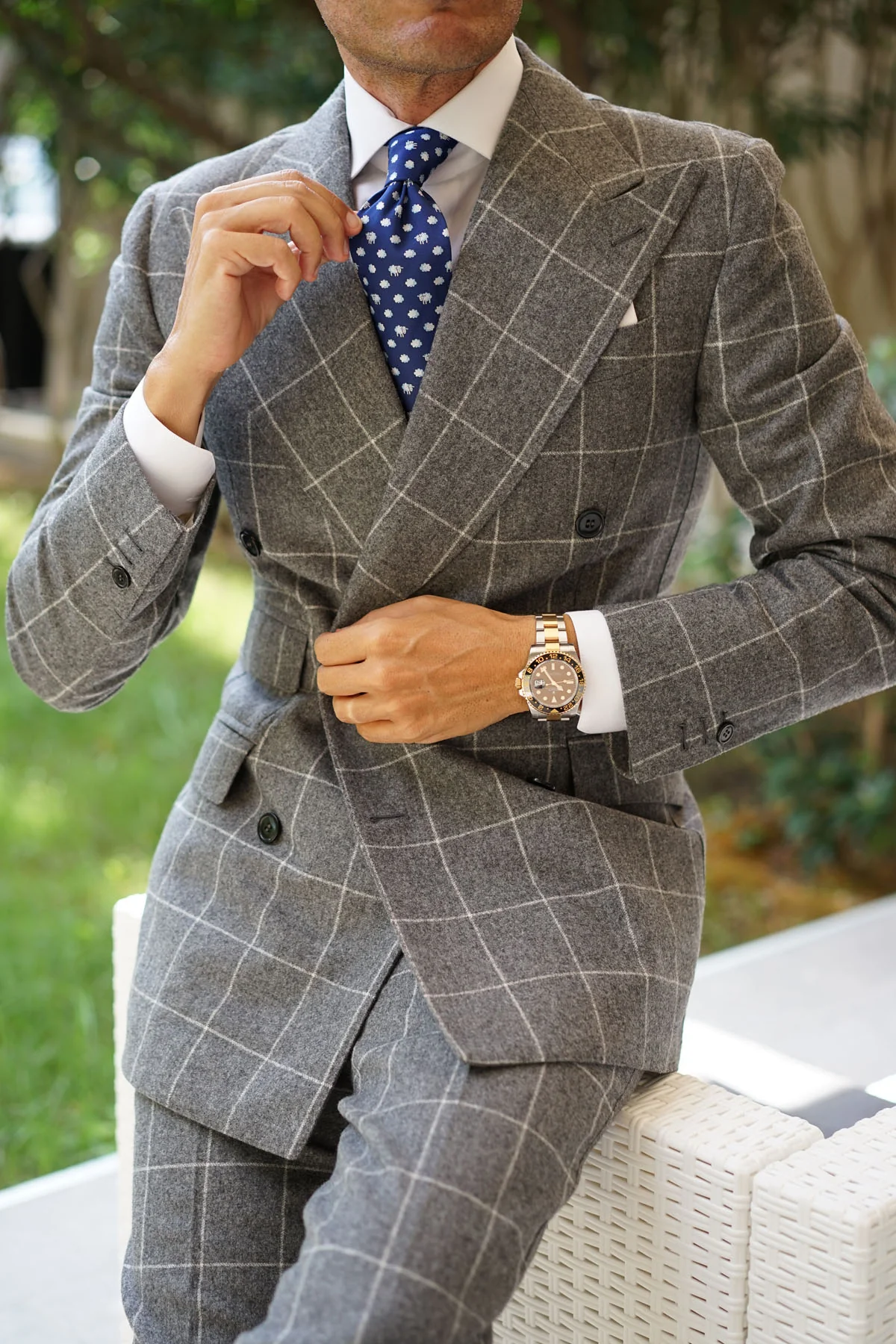 Natbeck Sleepy Sheep Blue Necktie Cute Animal Print Classic Accessory