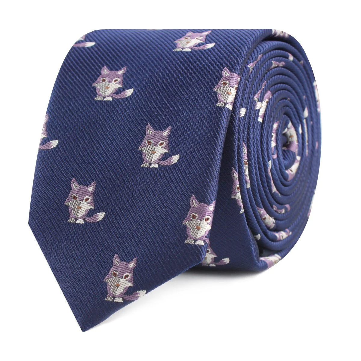 Natbeck Bengal Wolf Skinny Tie Animal Print Soft Fabric Casual Tie