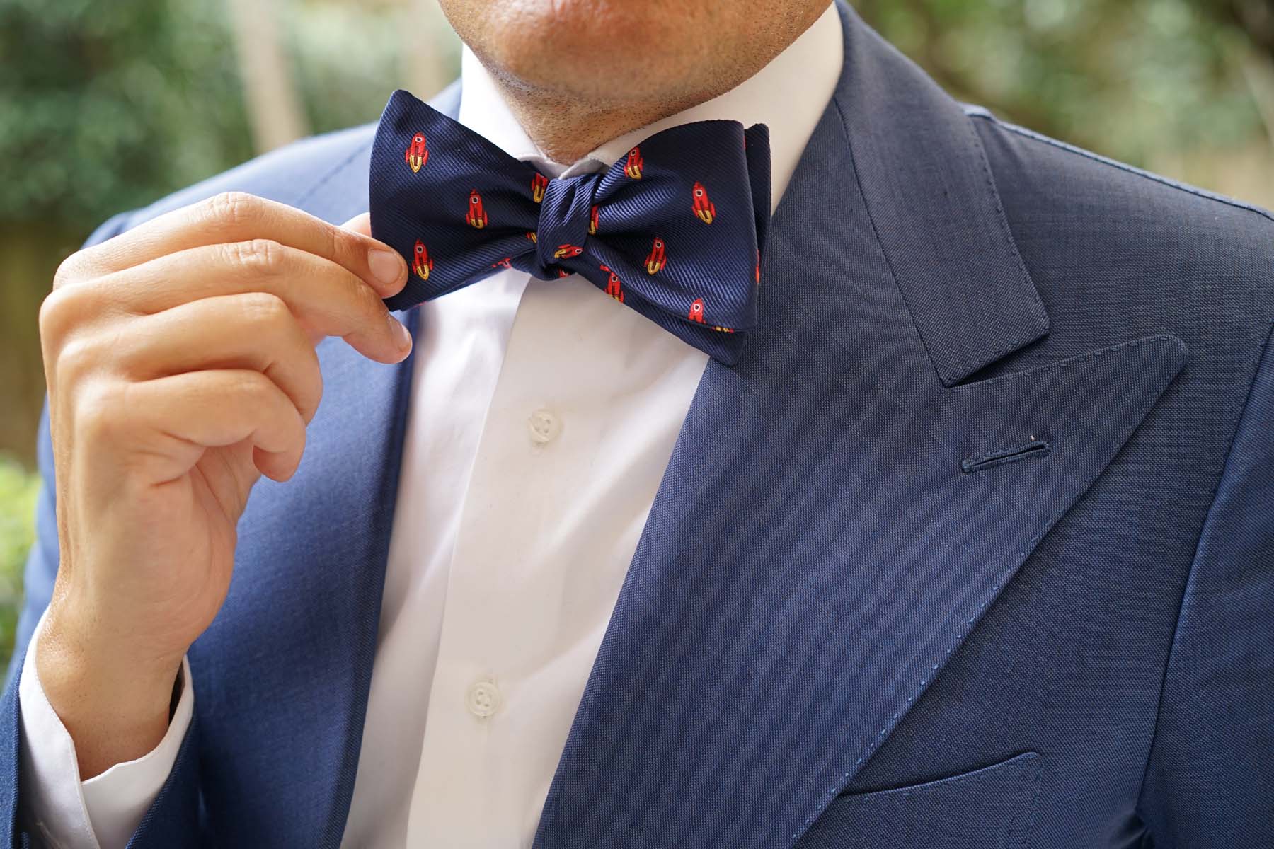 Natbeck Vibrant Rocket Self Bow Tie for Creative Party and Celebration Outfits Red