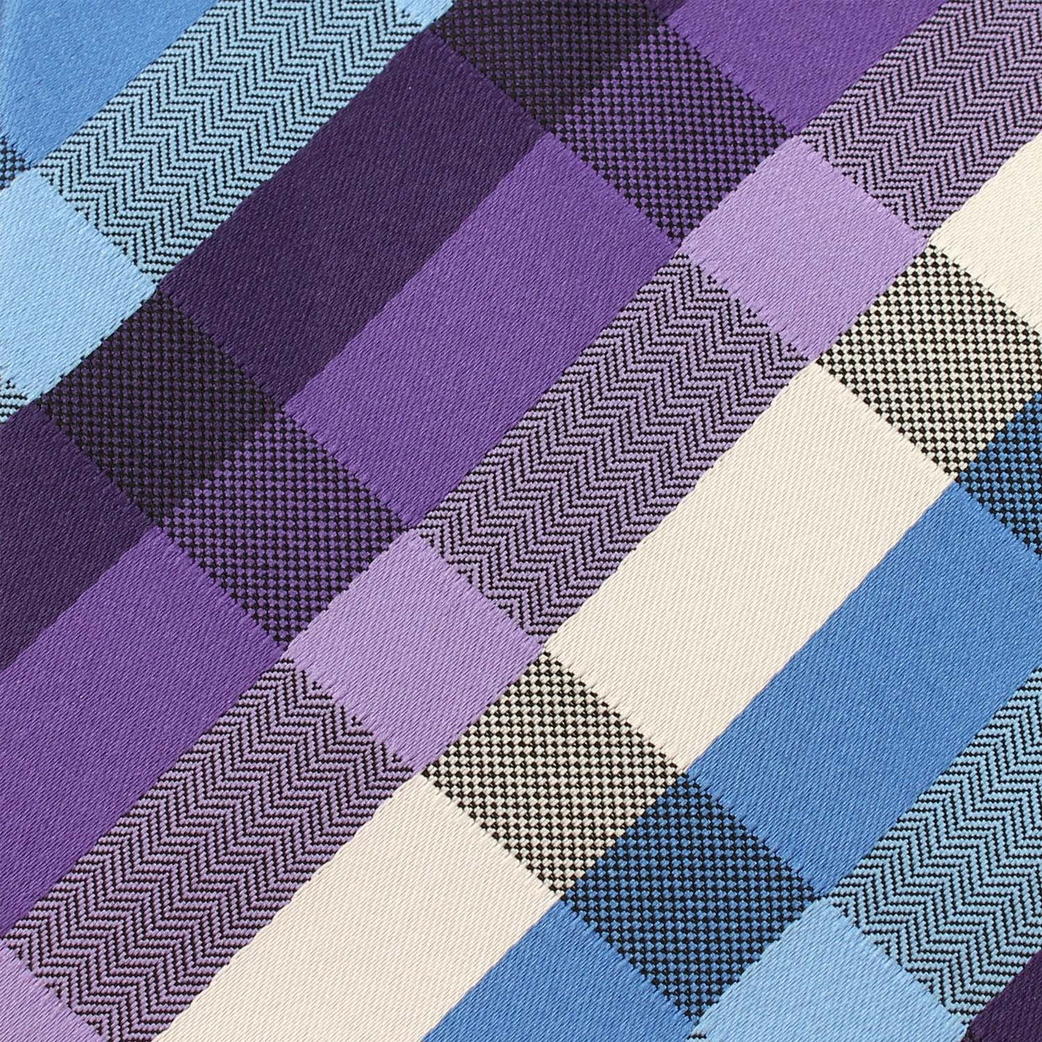 Natbeck Checkered Pocket Square Royal Violet Elegant Grid