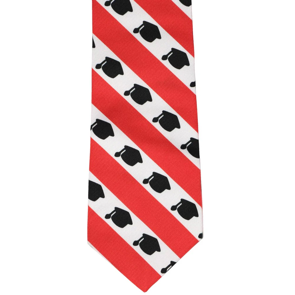 Natbeck Graduation Striped Necktie – Red, Gray & Black