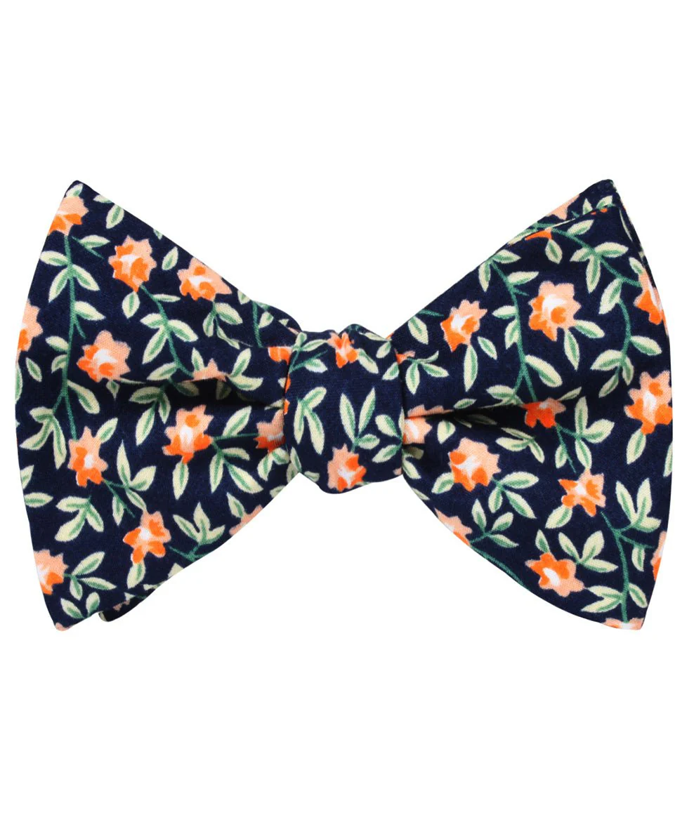 Natbeck Self Tie Bow Tie Santo Domingo Floral Blue suitable for spring weddings