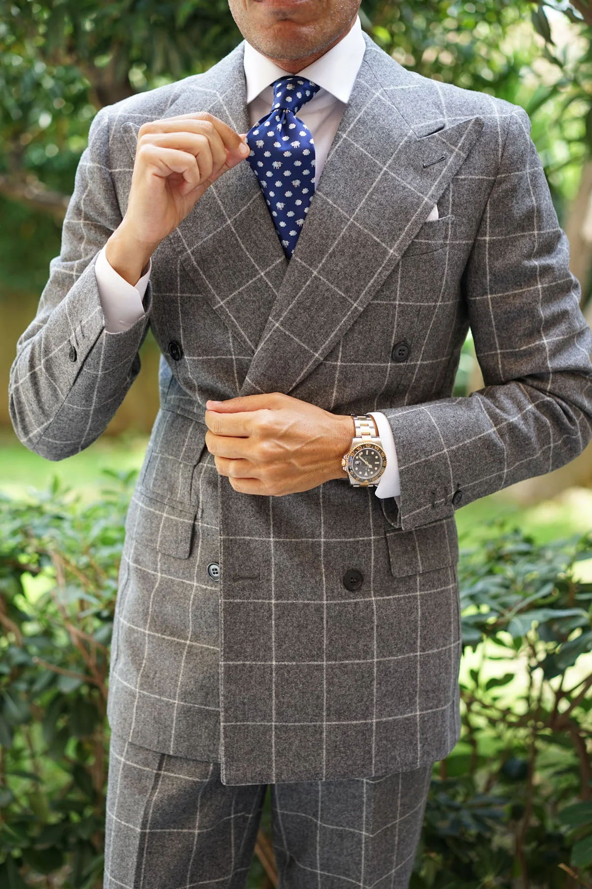 Natbeck Sleepy Sheep Blue Necktie Cute Animal Print Classic Accessory