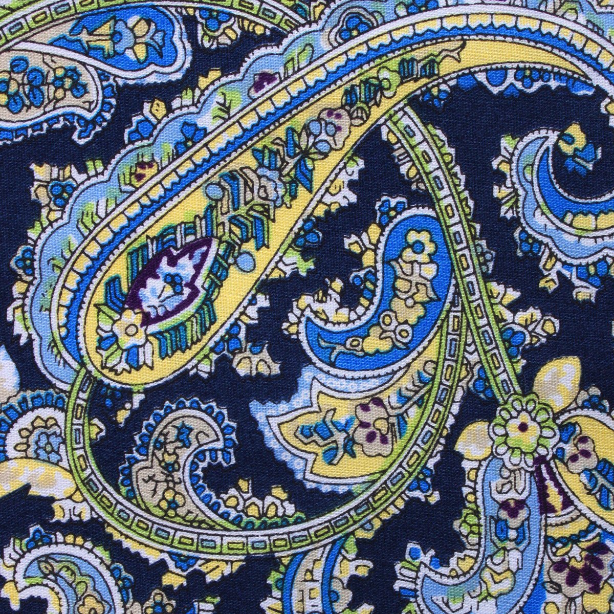 Natbeck Yellow on Blue Paisley Self Bow Tie Stylish Cotton Self Tie Bow Tie with Paisley Pattern