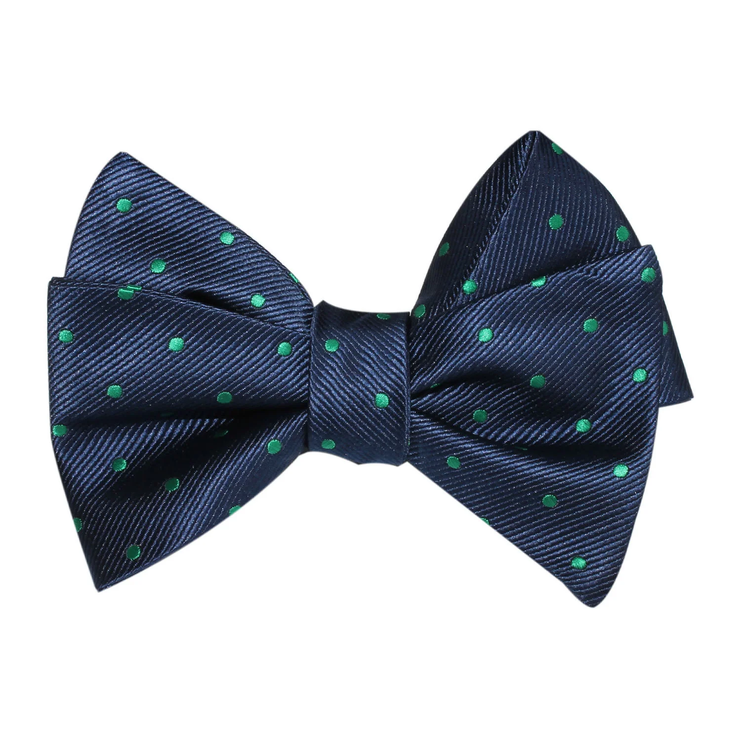 Natbeck Polka Dot Self Tie Bow Tie Elegant Navy Blue With Green