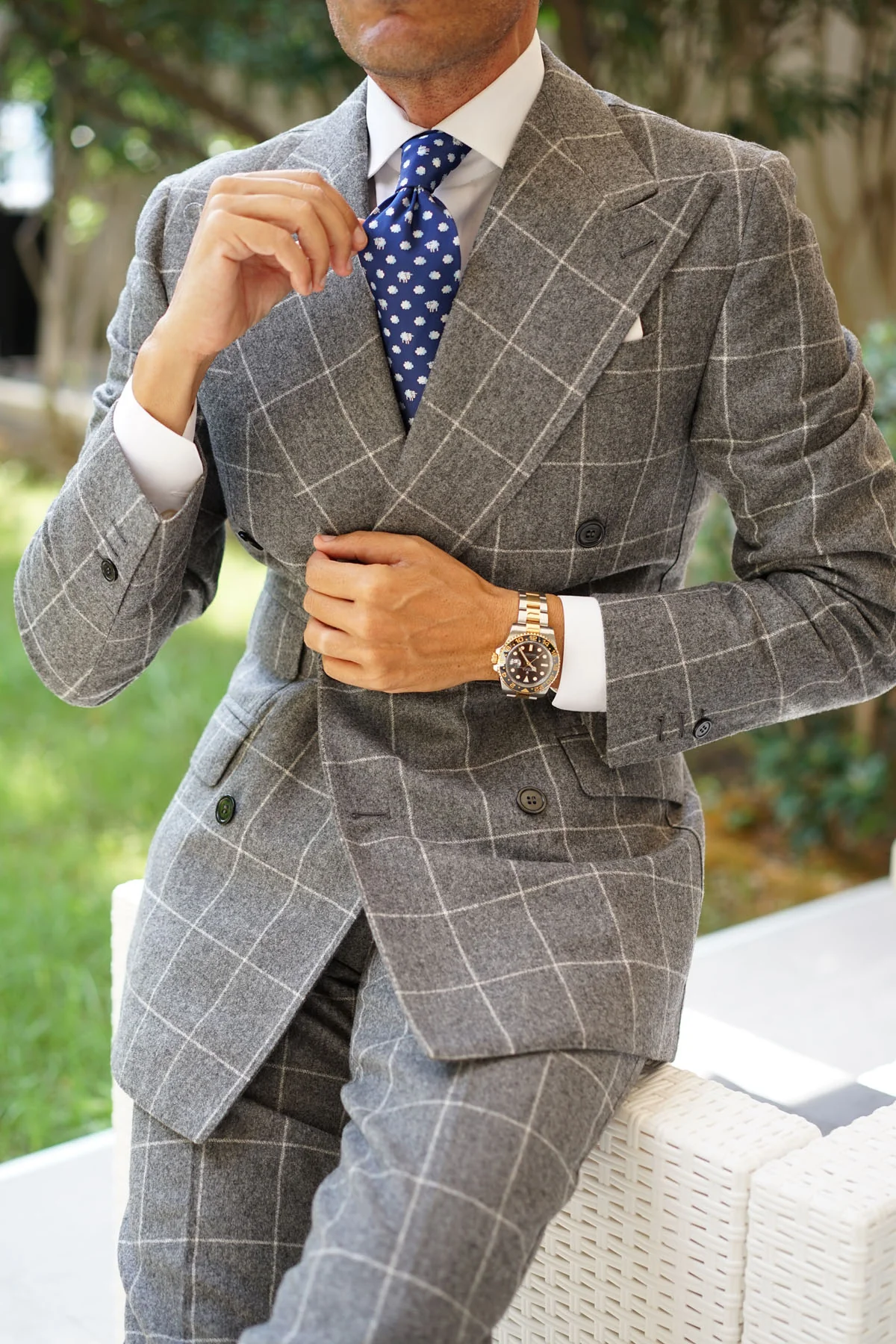 Natbeck Sleepy Sheep Blue Necktie Cute Animal Print Classic Accessory