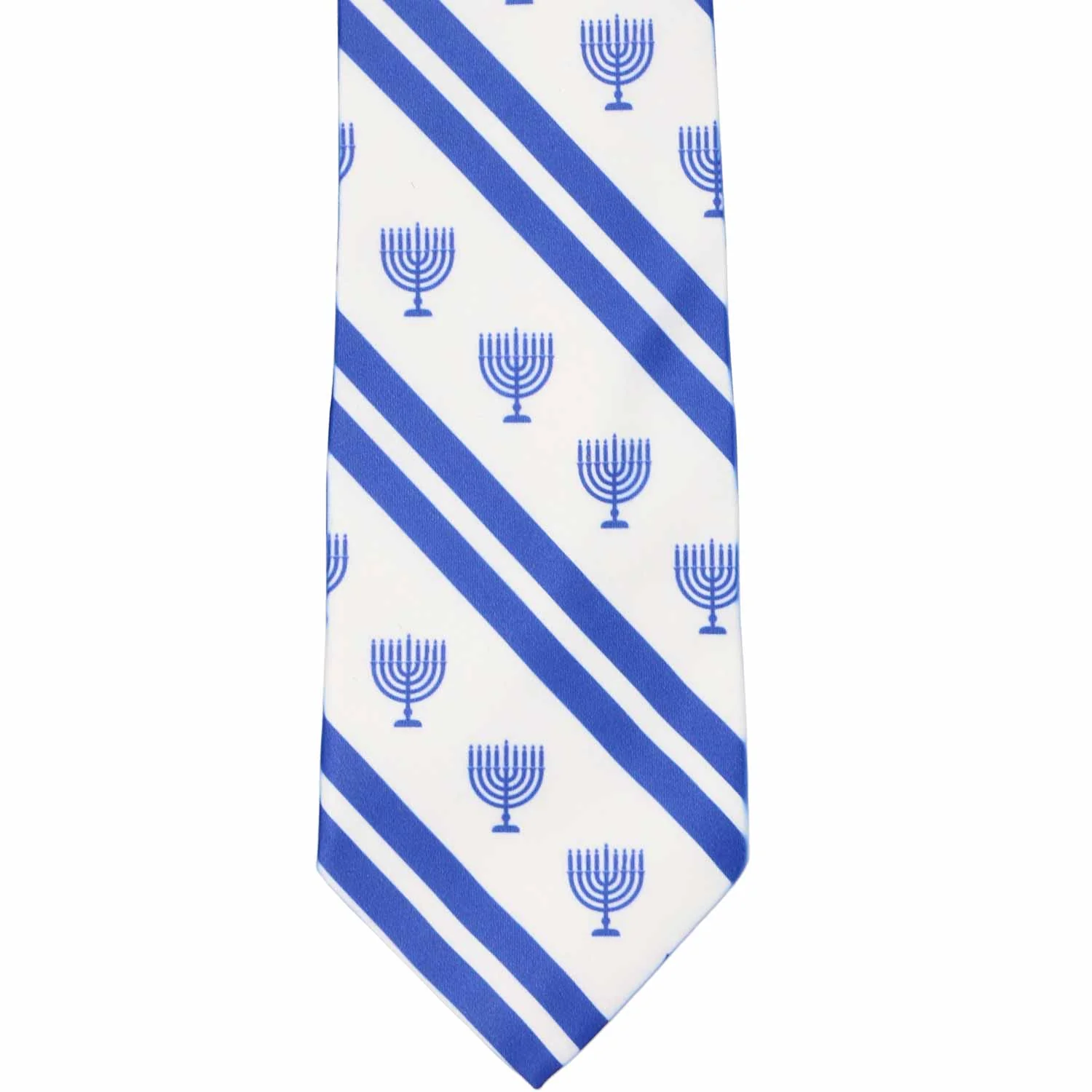 Natbeck Striped Necktie Menorah Holiday Theme