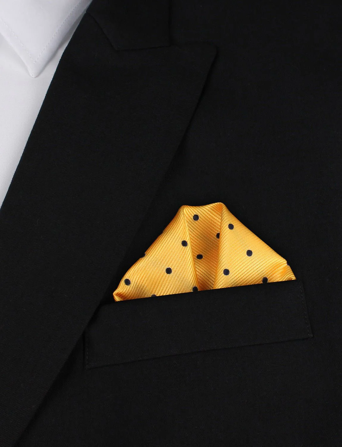 Natbeck Pocket Square Polkadot Yellow Bright Accent