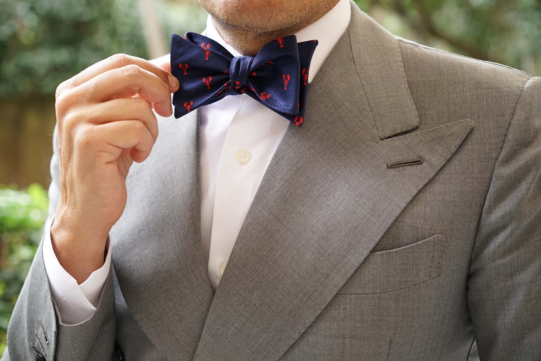 Natbeck Red Lobster Self Bow Tie Fun Cotton Self Tie Bow Tie with Lobster Pattern for Kids or Casual Events