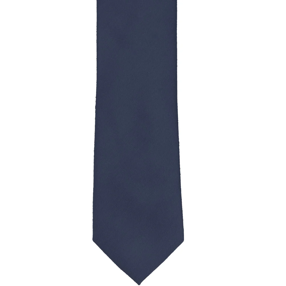 Natbeck Cotton silk slim necktie for office navy blue