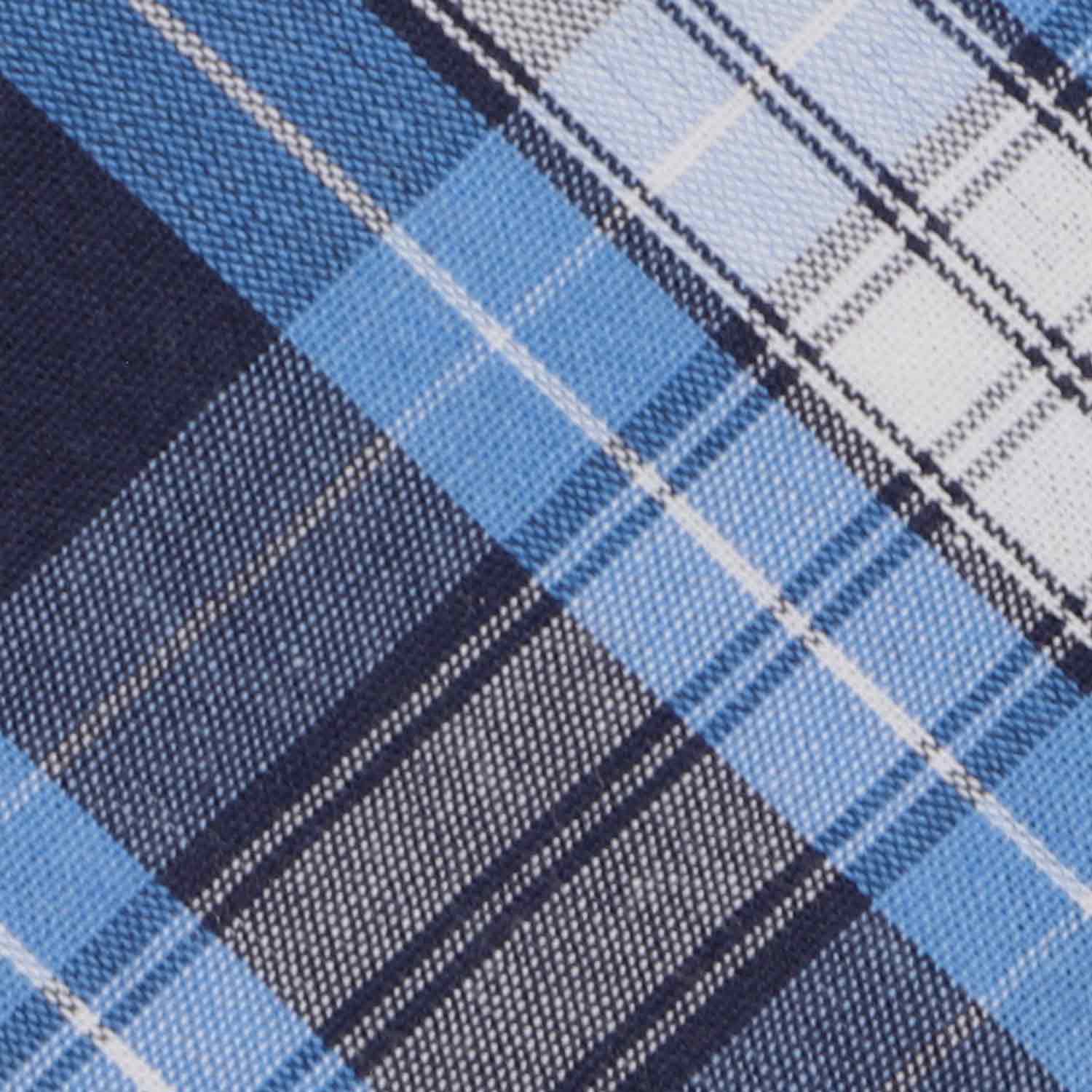 Natbeck Blue Plaid Classic Wool Silk Necktie