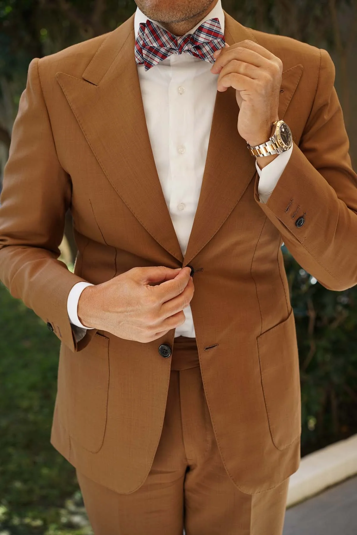 Natbeck Tango Maroon with Blue Stripes Self Tie Bow Tie Stylish Cotton Self Tie Bow Tie with Striped Design