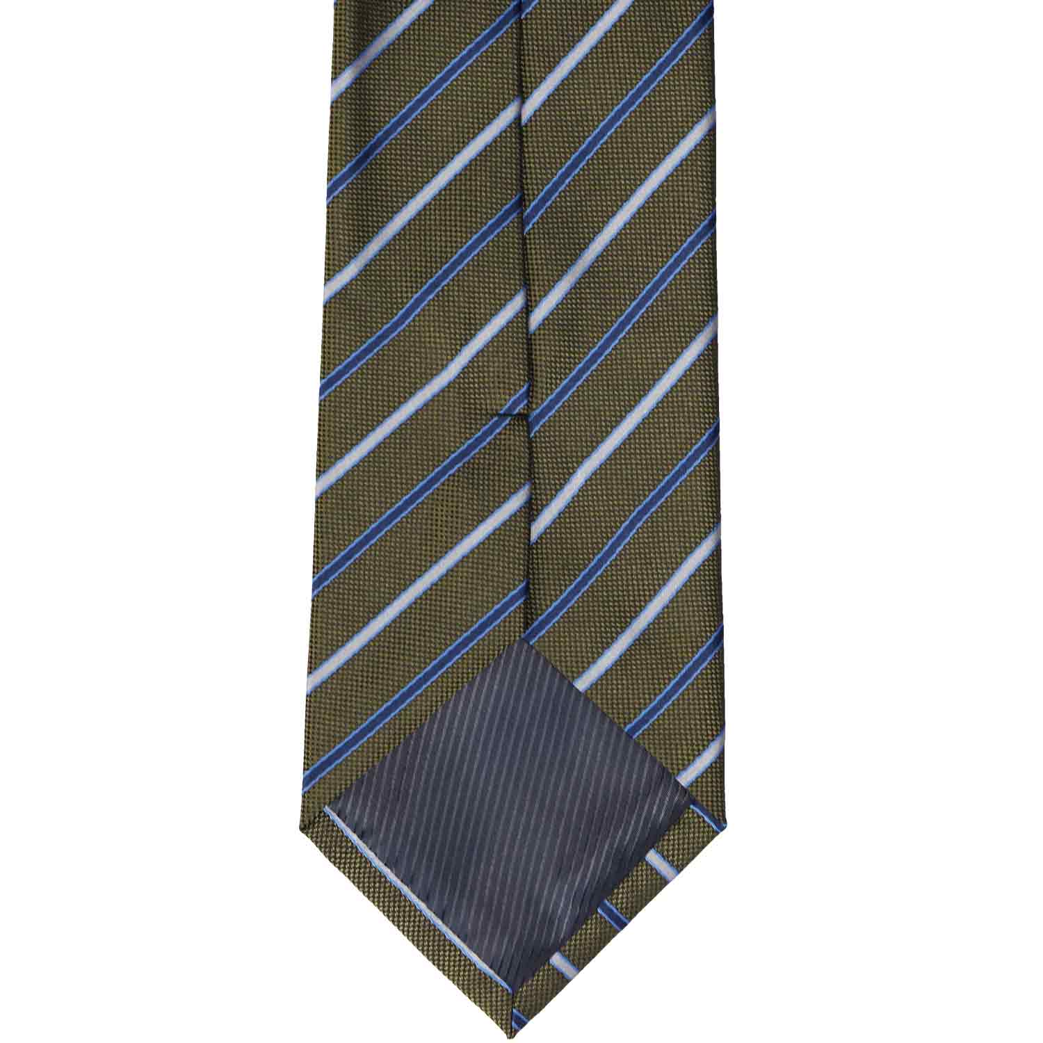 Natbeck Striped necktie for office wear dark olive