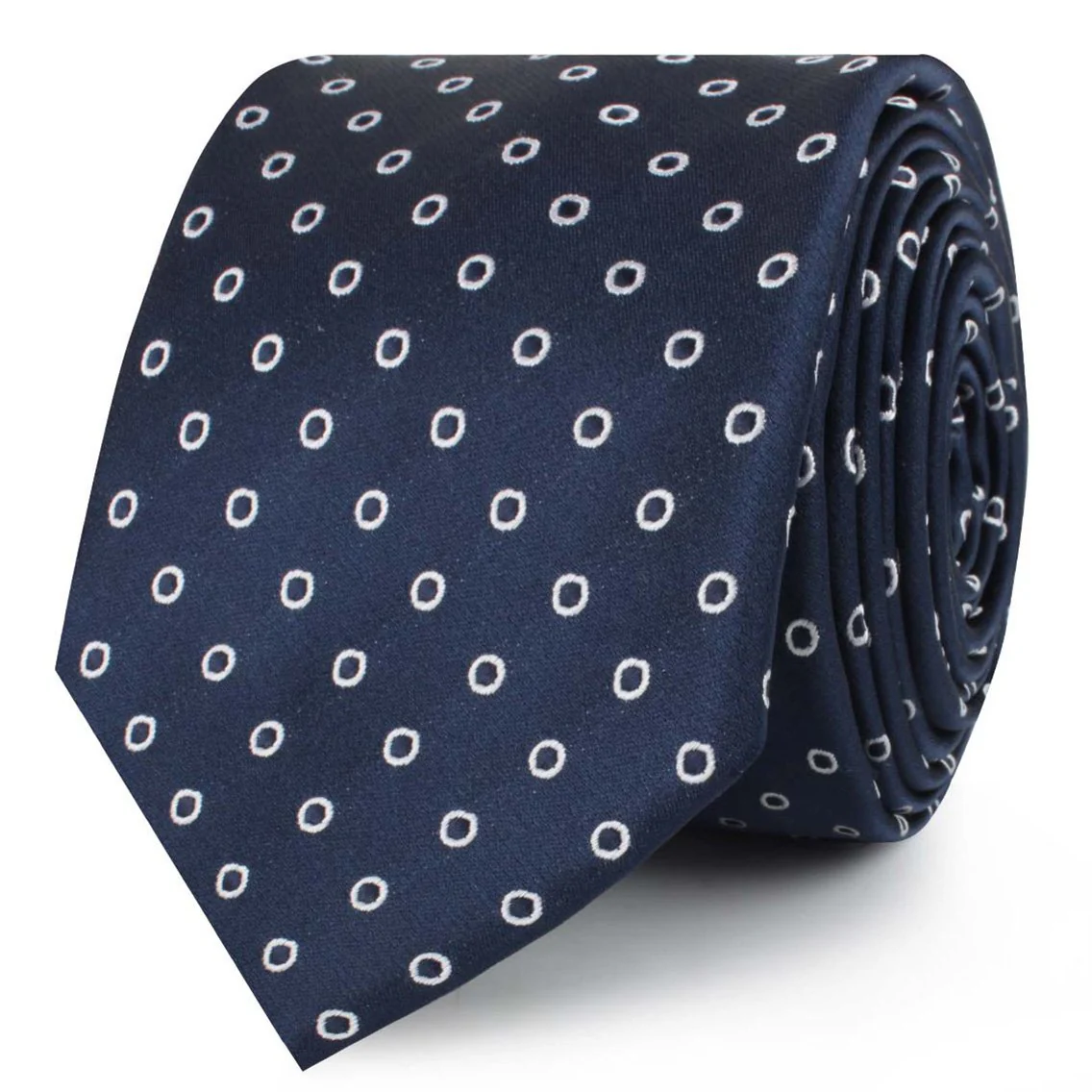 Natbeck Polka Dot Skinny Tie Sleek Navy Blue