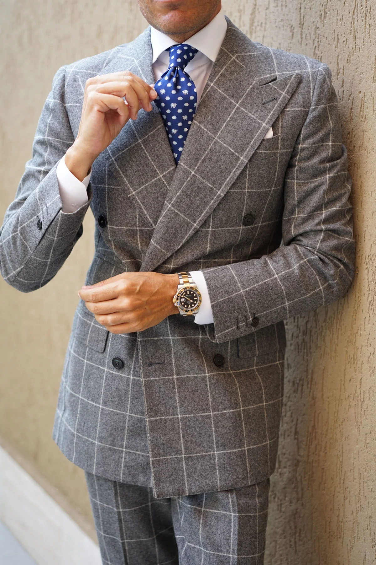 Natbeck Sleepy Sheep Blue Necktie Cute Animal Print Classic Accessory