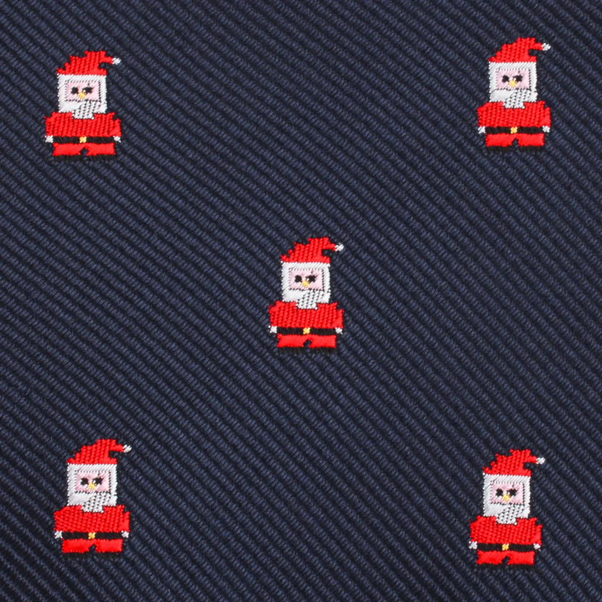 Natbeck Santa Claus Pixel Christmas Pattern Silk Self Bow Tie Festive Holiday Accessory