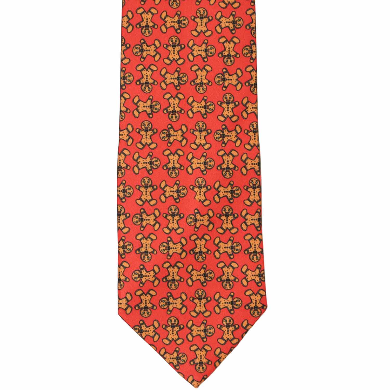 Natbeck Gingerbread Man Holiday Necktie Red