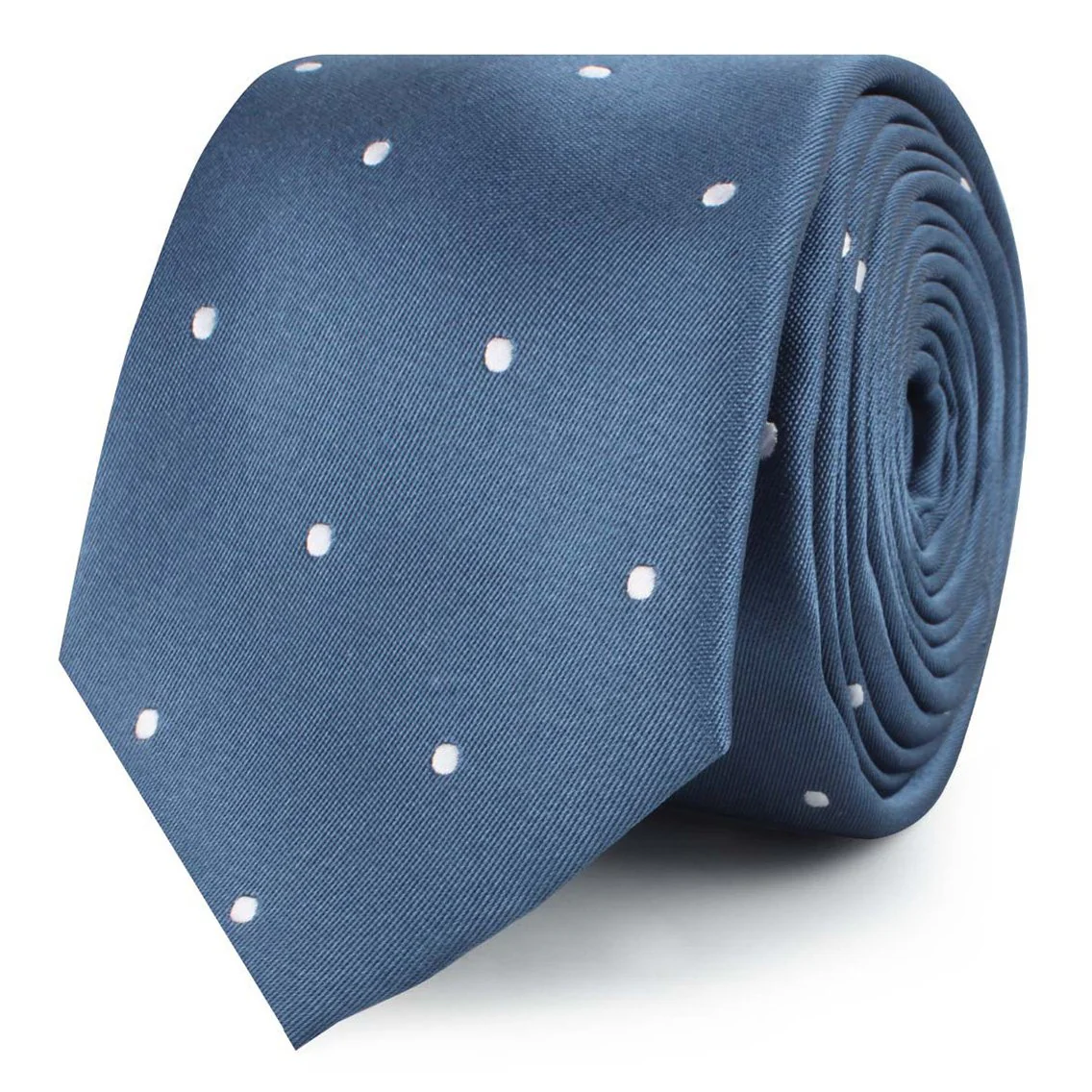 Natbeck Polka Dot Skinny Tie Elegant Navy Blue