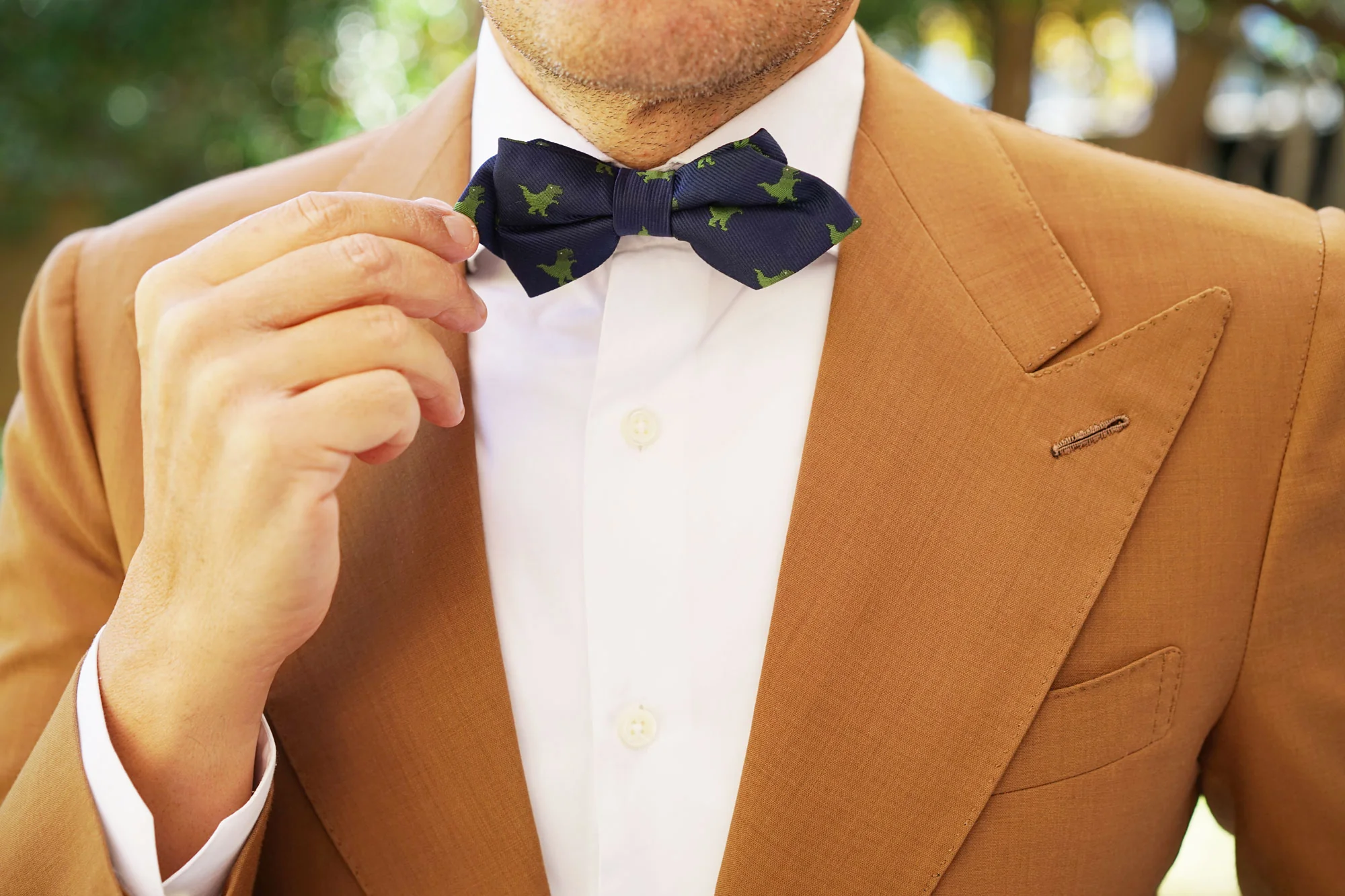 Natbeck T-Rex Pixel Dinosaur Diamond Bow Tie for Fun Parties and Themed Events Green