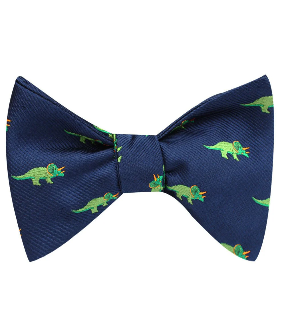 Natbeck Triceratops Dinosaur Self Bow Tie Fun Patterned Cotton Bow Tie for Kids and Adults