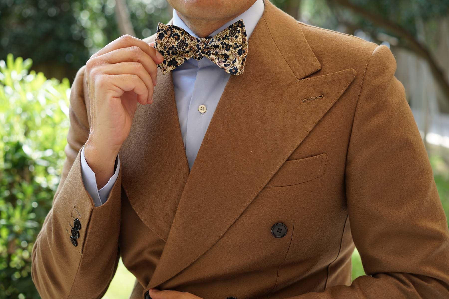 Natbeck Keukenhof Floral Silk Self Bow Tie Colorful Spring Inspired Bow Tie