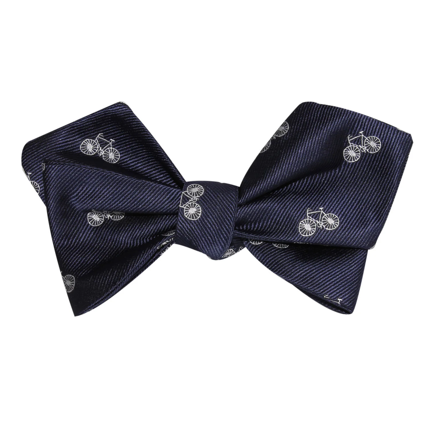 Natbeck Navy Blue French Bicycle Self Tie Diamond Tip Bow Tie Stylish Cotton Self Tie Bow Tie with Bicycle Motif