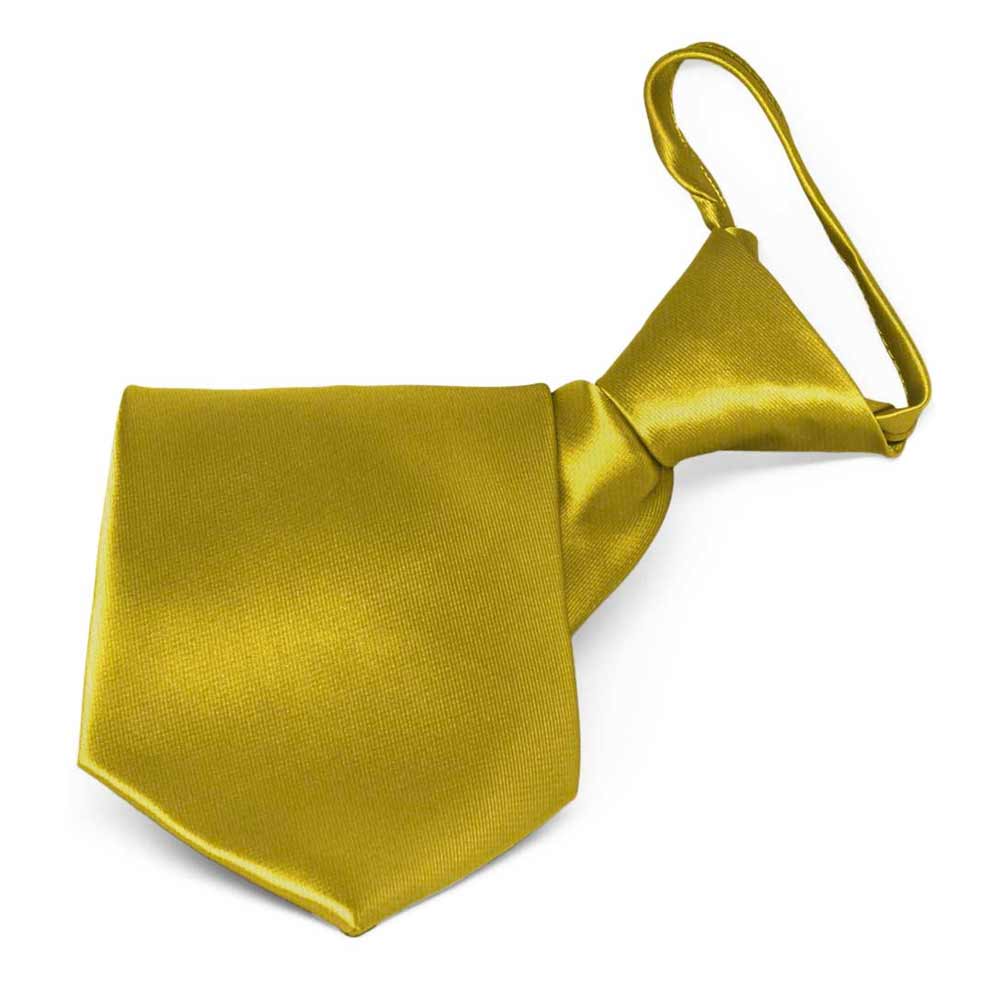 Natbeck Zipper Solid Tie for Boys Gold