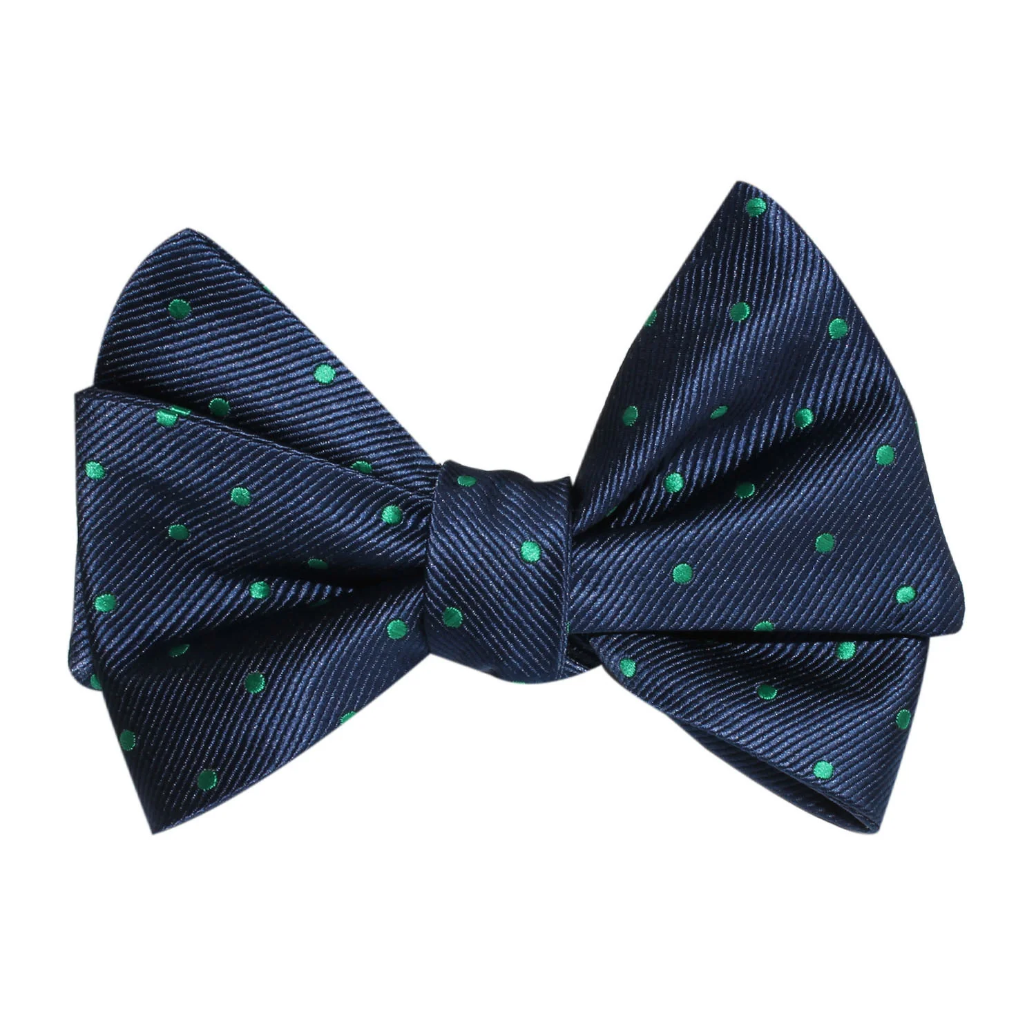 Natbeck Polka Dot Self Tie Bow Tie Elegant Navy Blue With Green