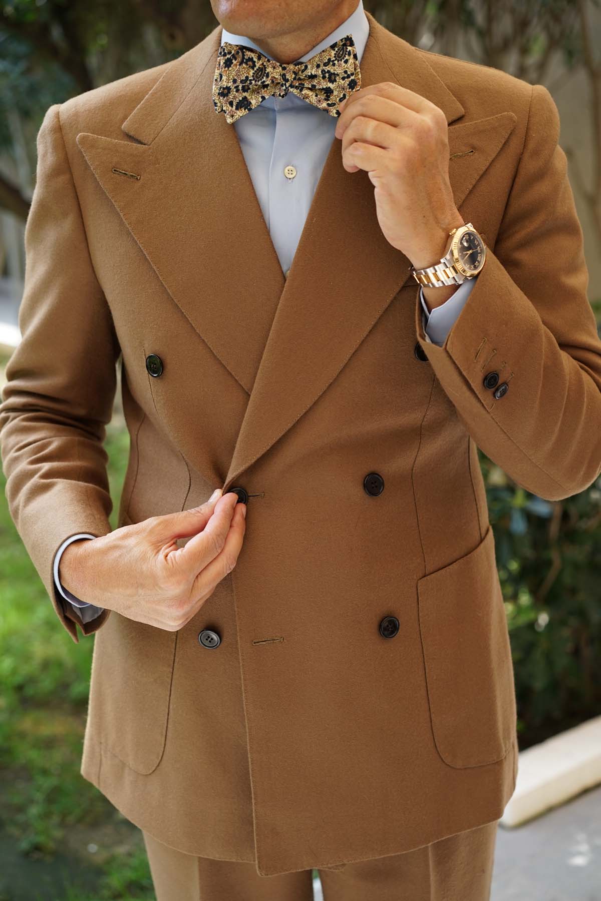 Natbeck Keukenhof Floral Silk Self Bow Tie Colorful Spring Inspired Bow Tie