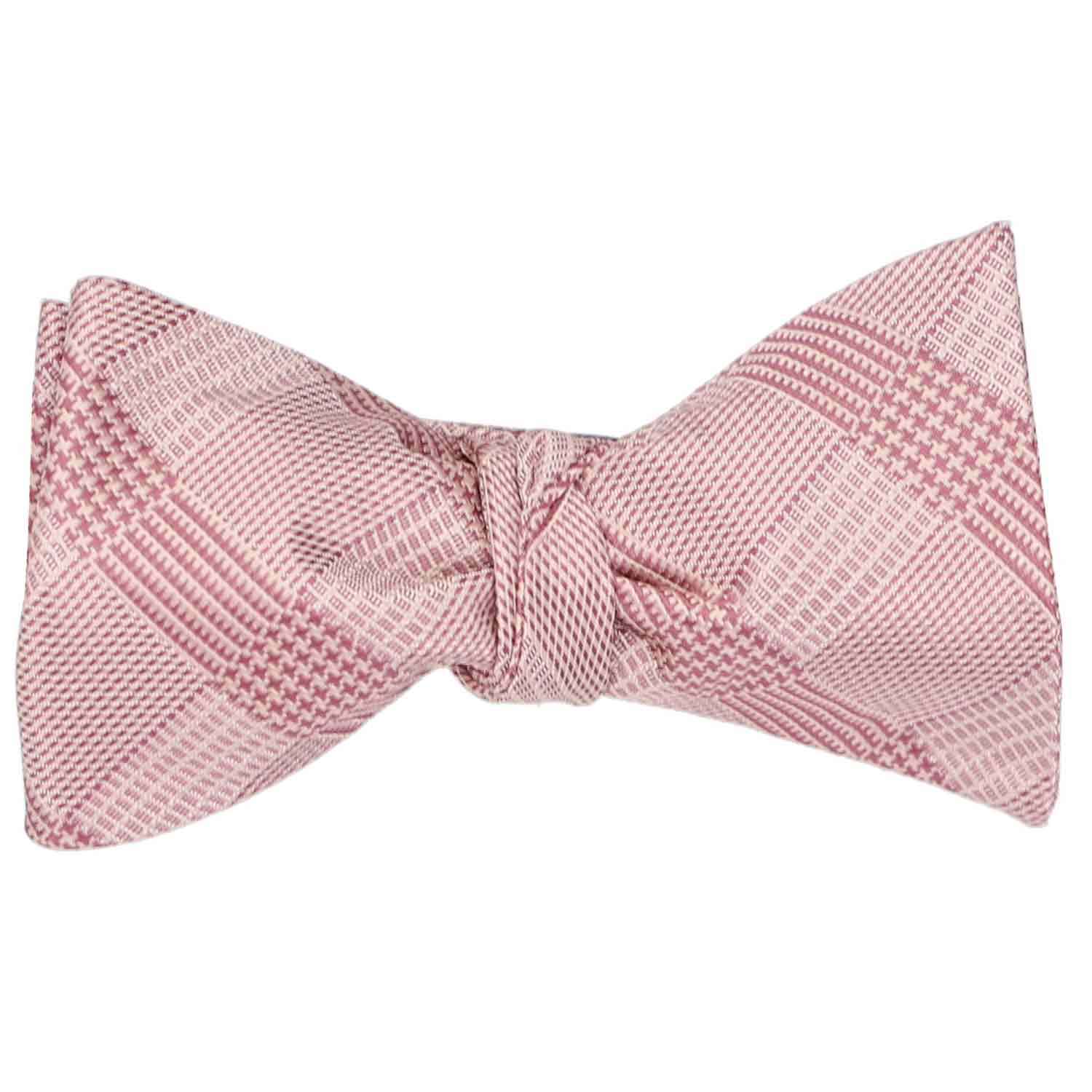 Natbeck Plaid Self-Tie Bow Tie Cameo Pink