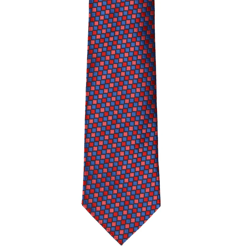 Natbeck Geometric Slim Necktie Red