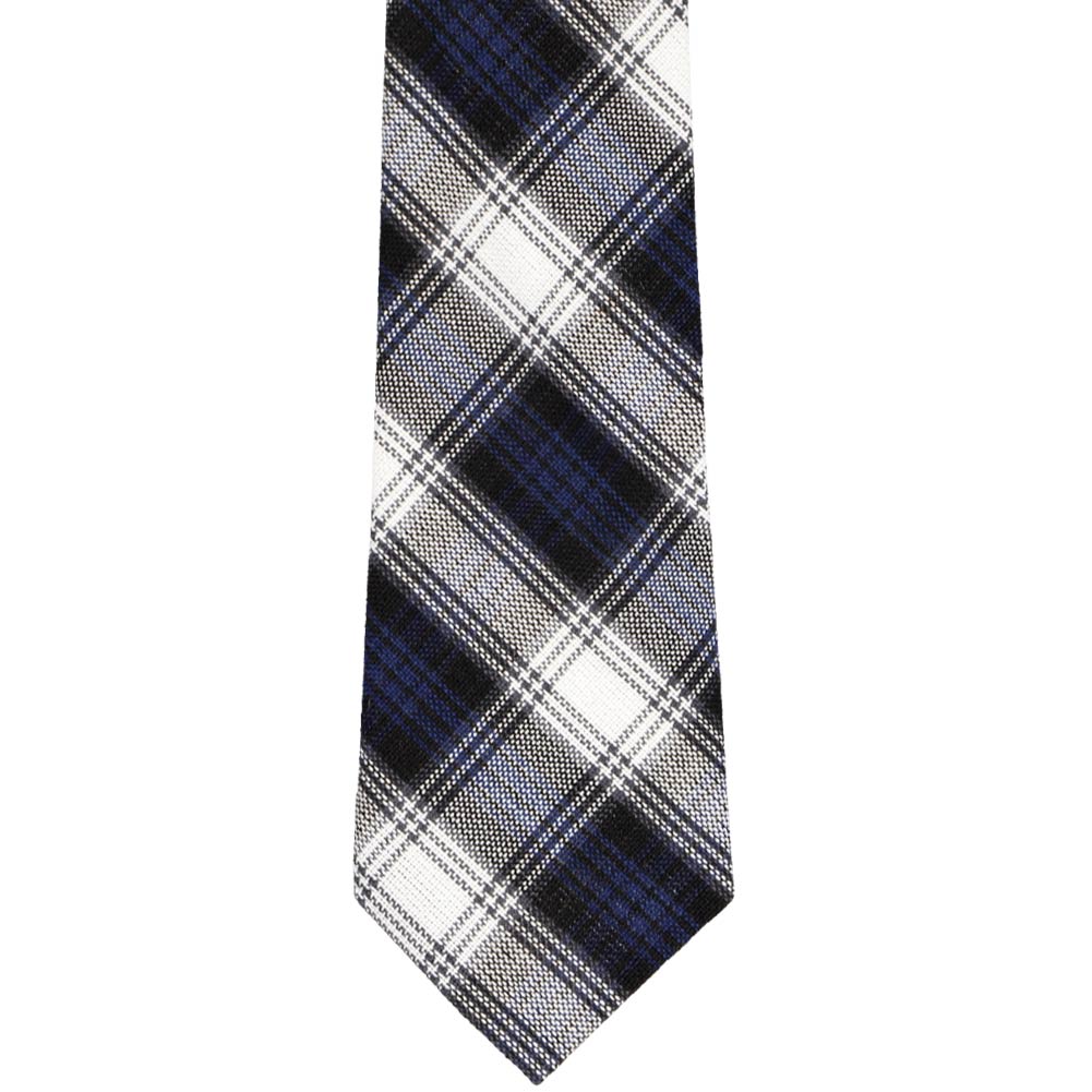 Natbeck Plaid Necktie Navy Blue
