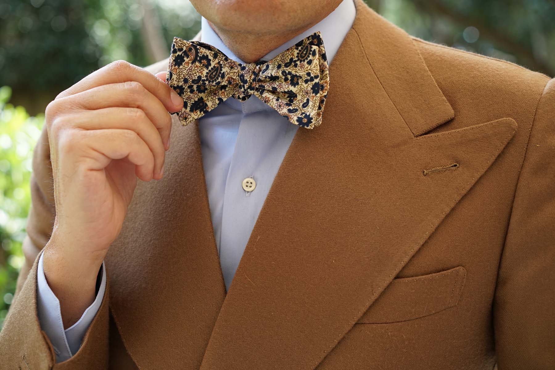 Natbeck Keukenhof Floral Silk Self Bow Tie Colorful Spring Inspired Bow Tie