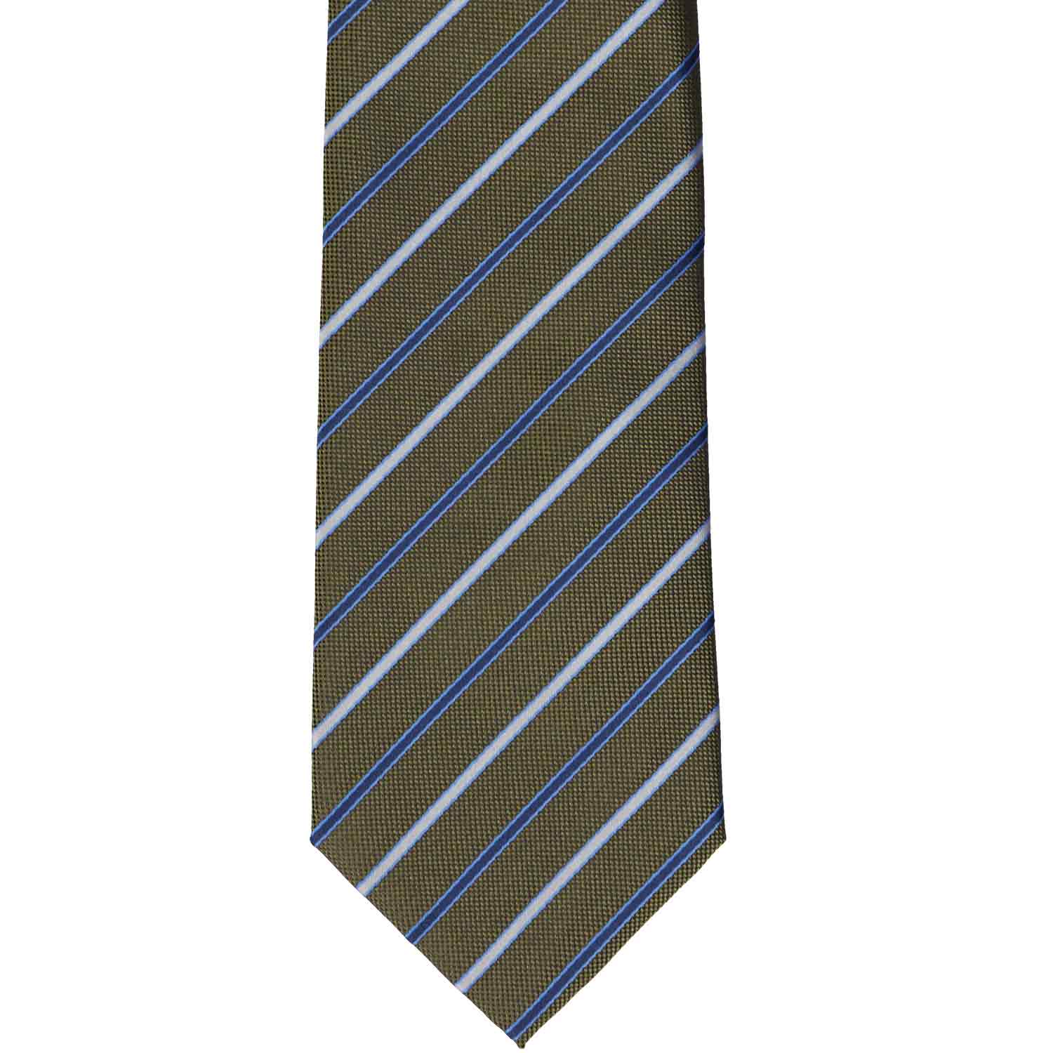 Natbeck Striped necktie for office wear dark olive