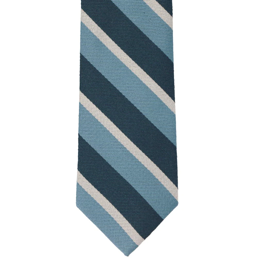 Natbeck Striped Wool Silk Necktie Blue
