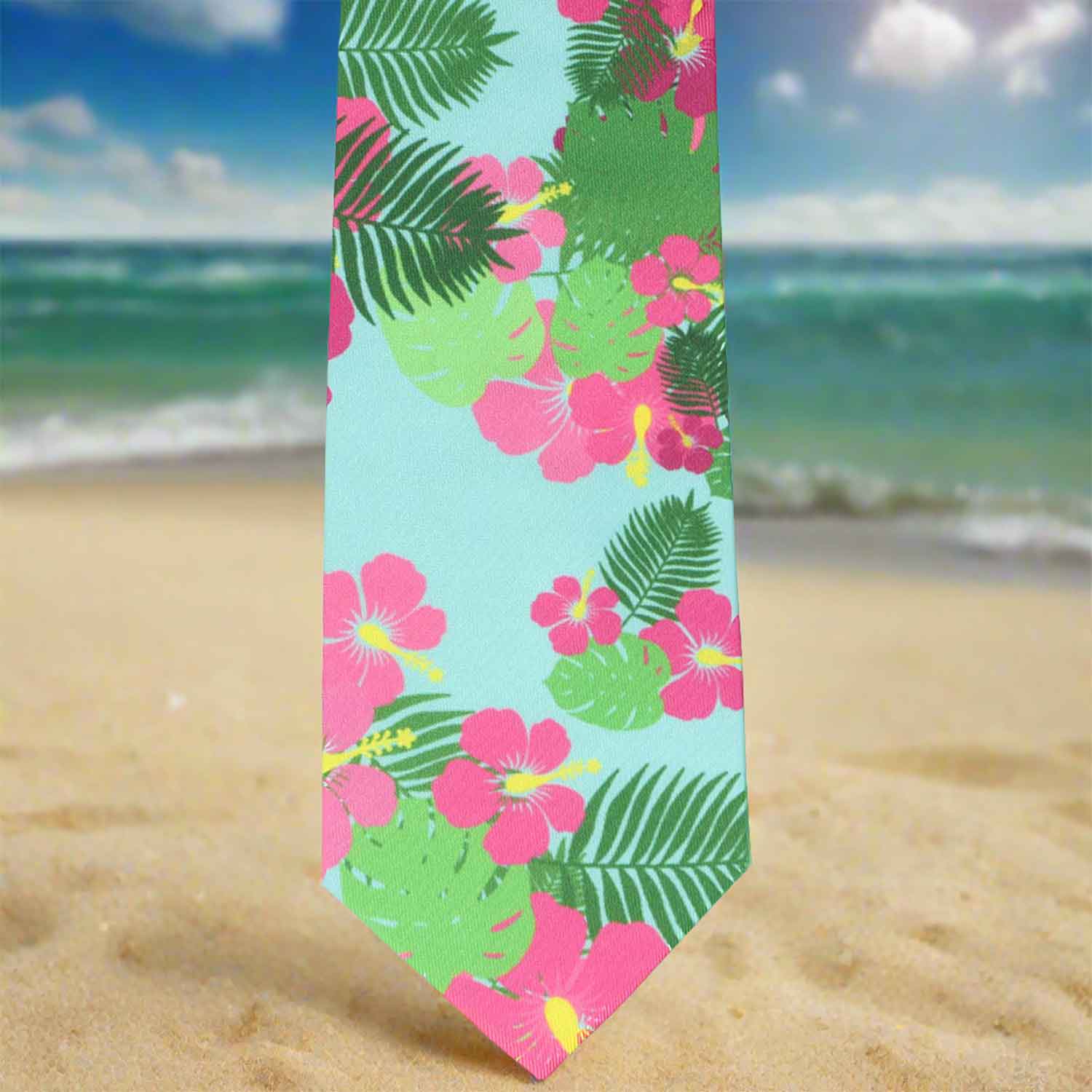 Contemporary Multi-Color Necktie – Aqua, Green, Fuchsia & Yellow