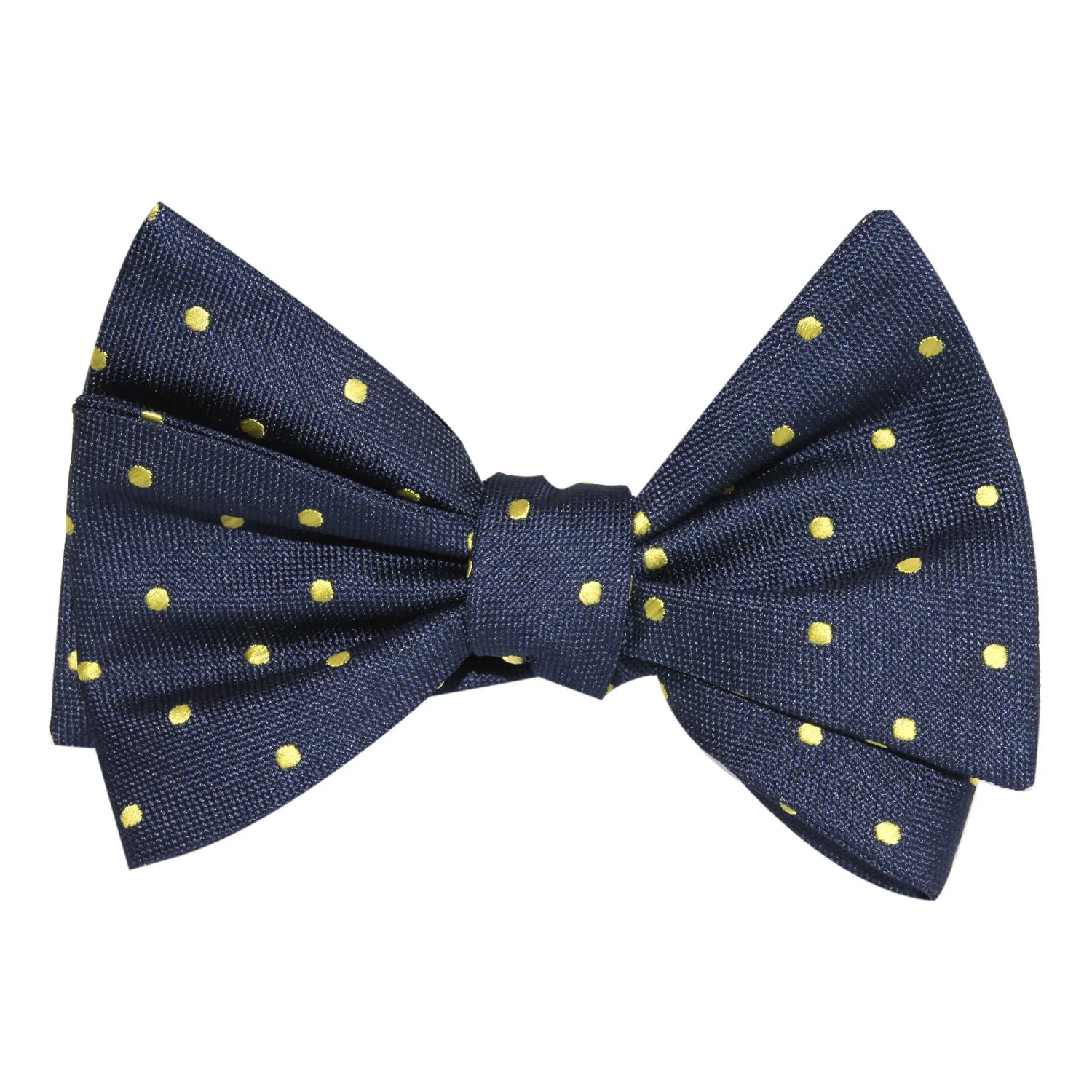 Natbeck Polka Dot Self Tie Bow Tie Elegant Navy Blue With Yellow