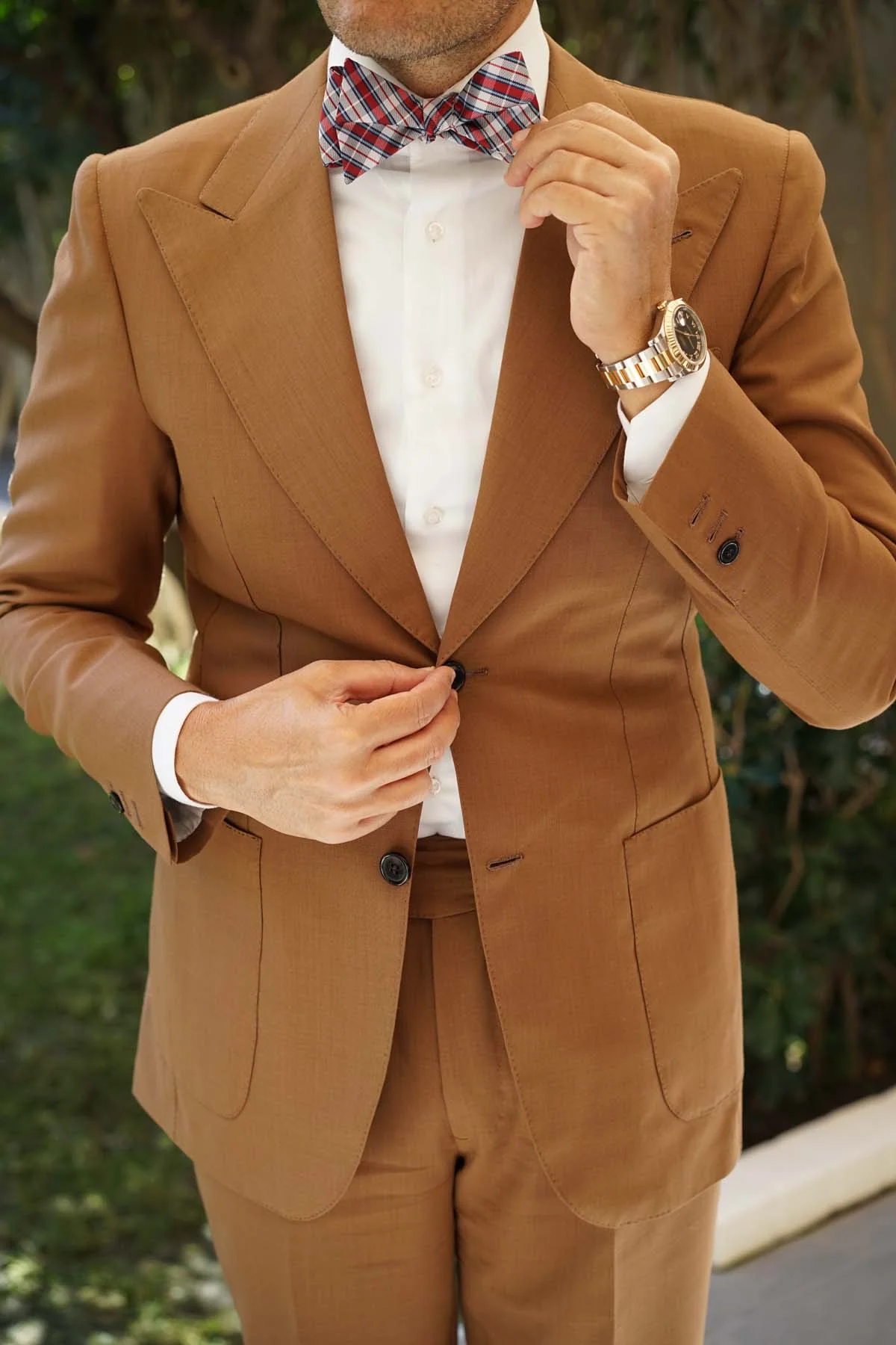 Natbeck Tango Maroon with Blue Stripes Self Tie Bow Tie Stylish Cotton Self Tie Bow Tie with Striped Design