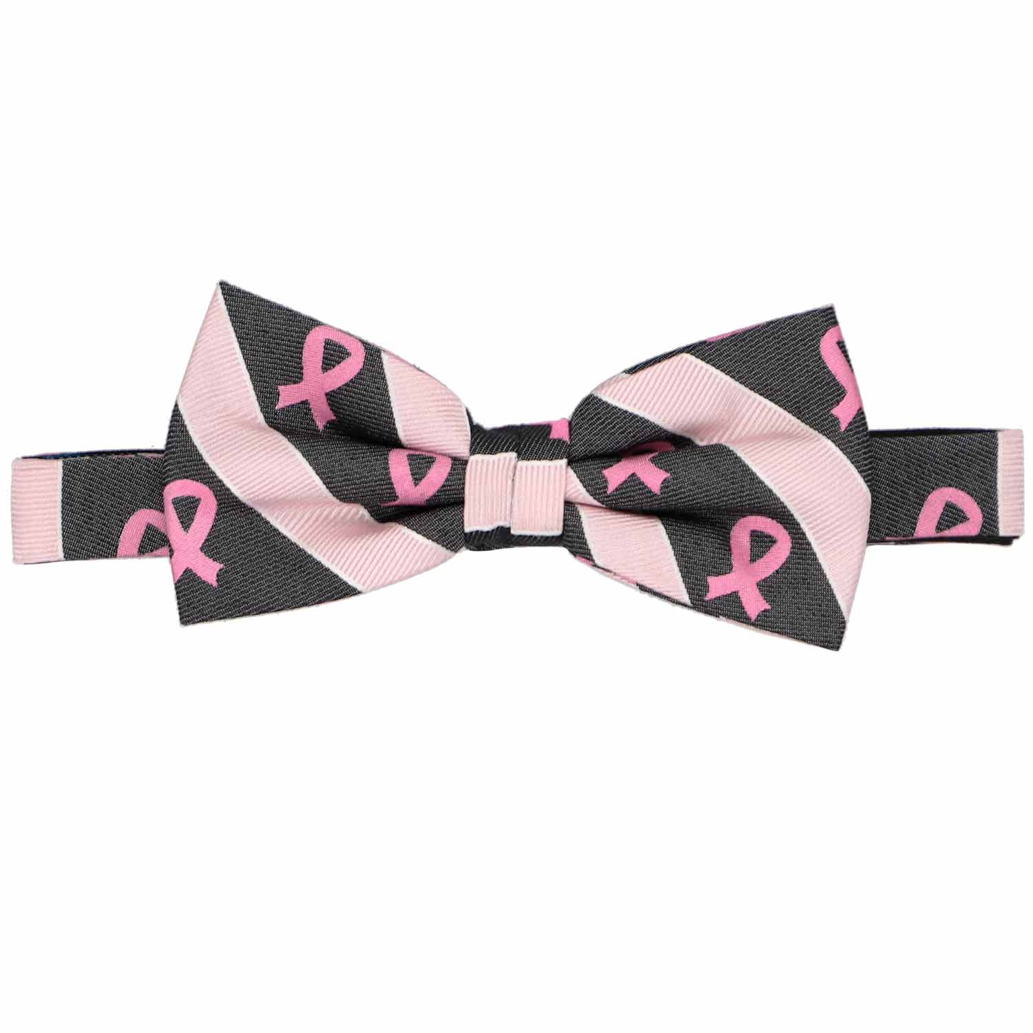 Natbeck Striped cotton silk bow tie black