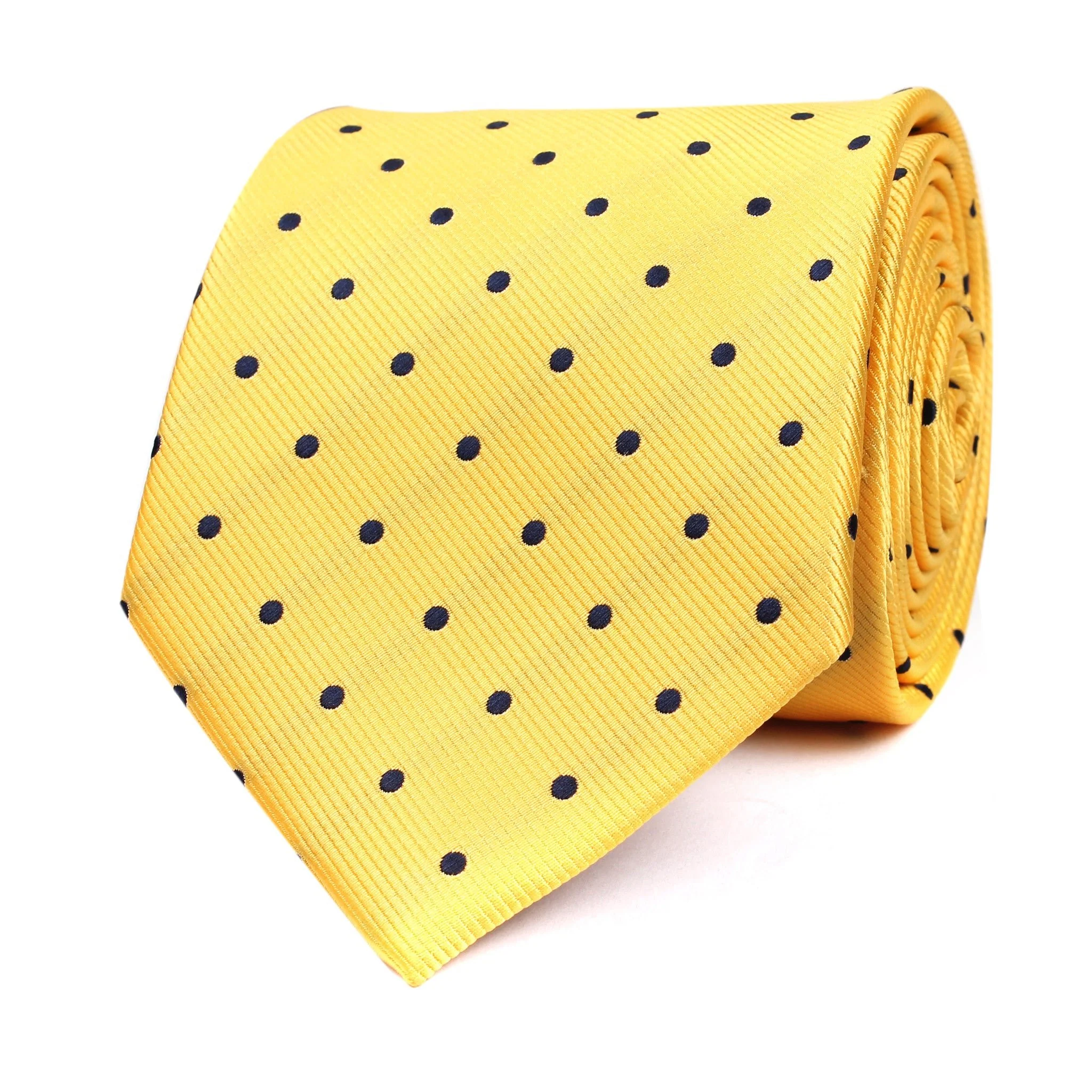 Natbeck Polkadot Tie Yellow Bright Dots