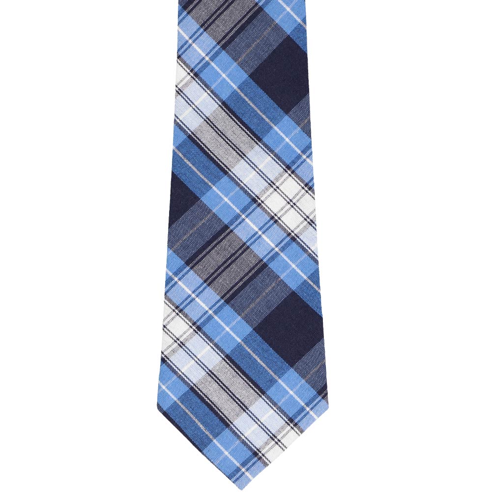 Natbeck Blue Plaid Classic Wool Silk Necktie