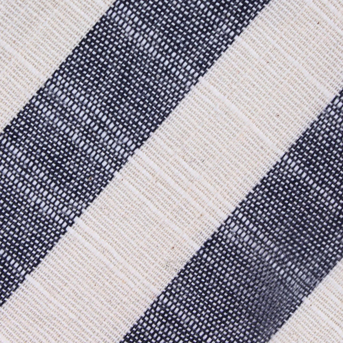 Natbeck Kekova Blue Striped Linen Skinny Tie Modern Cotton-Linen Necktie for Office or Casual Wear