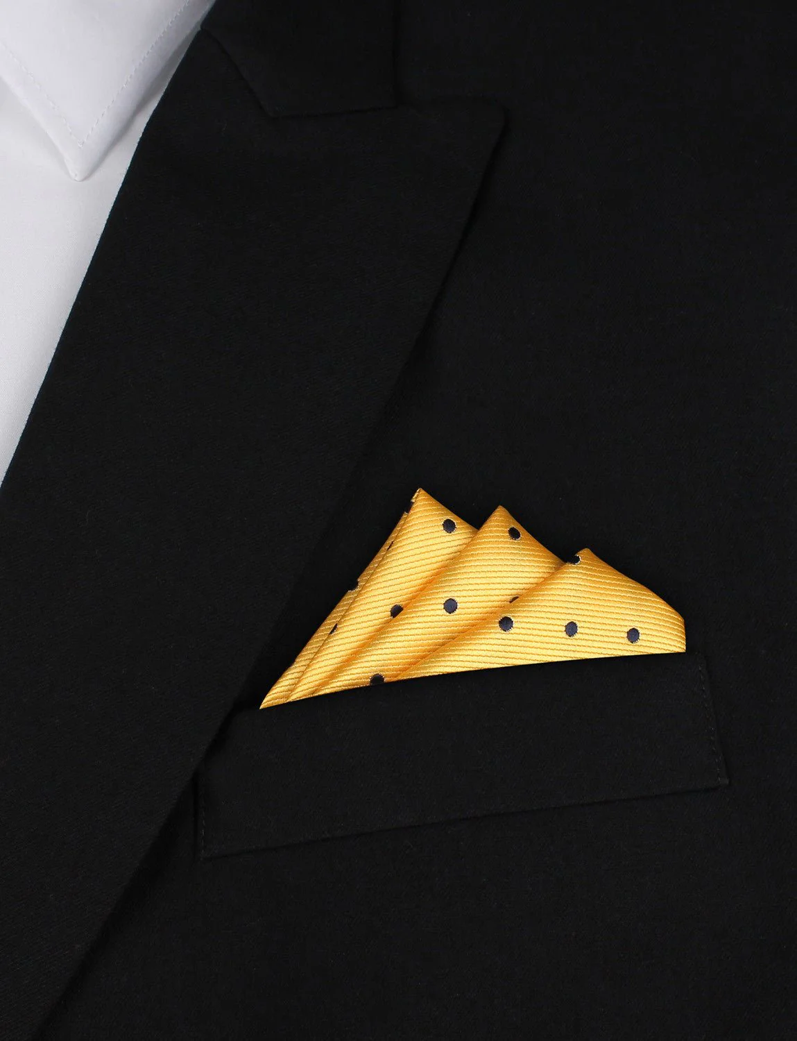 Natbeck Pocket Square Polkadot Yellow Bright Accent