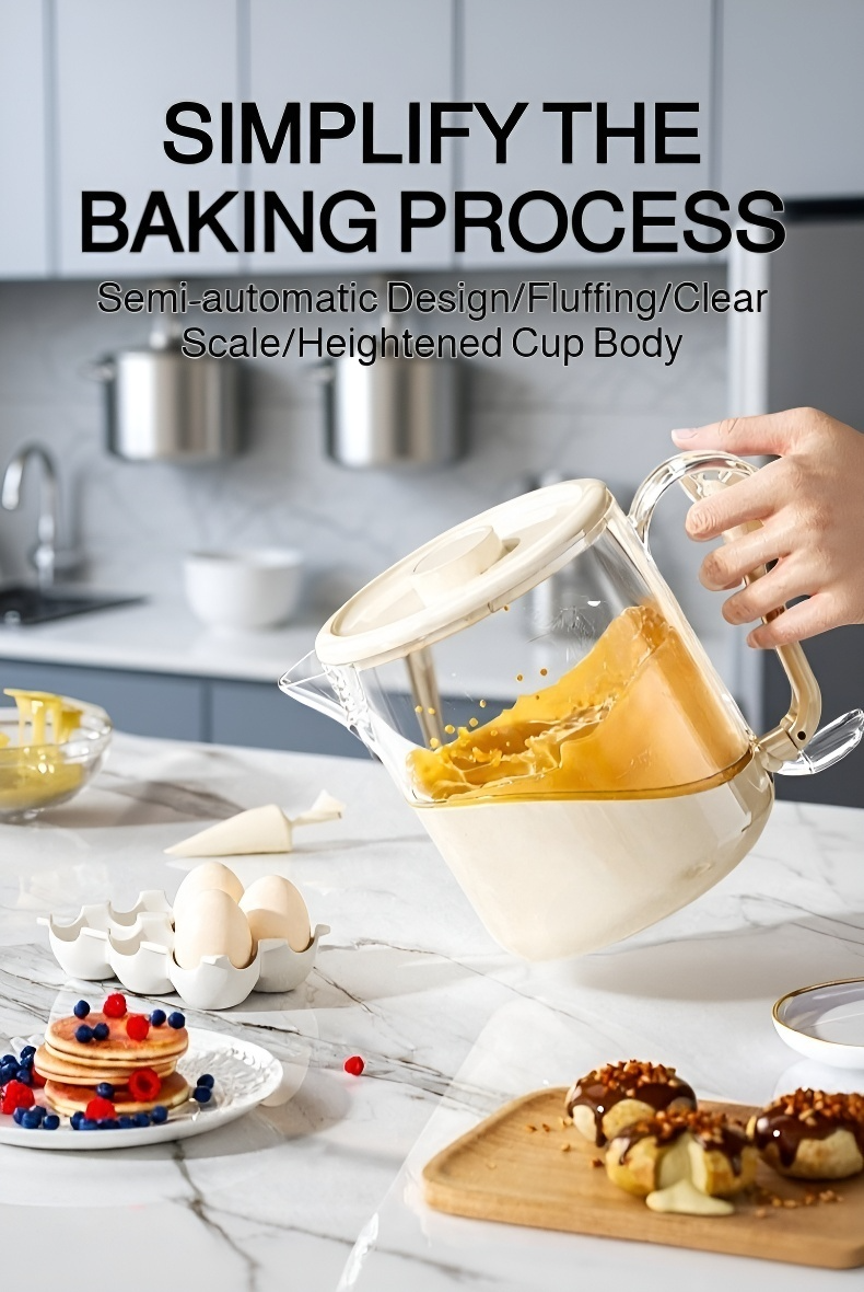 Close-up of ergonomic handle on pasta mixing whisk