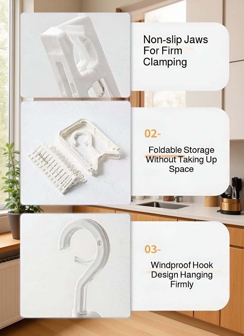 Compact foldable underwear hanger with multiple clamps