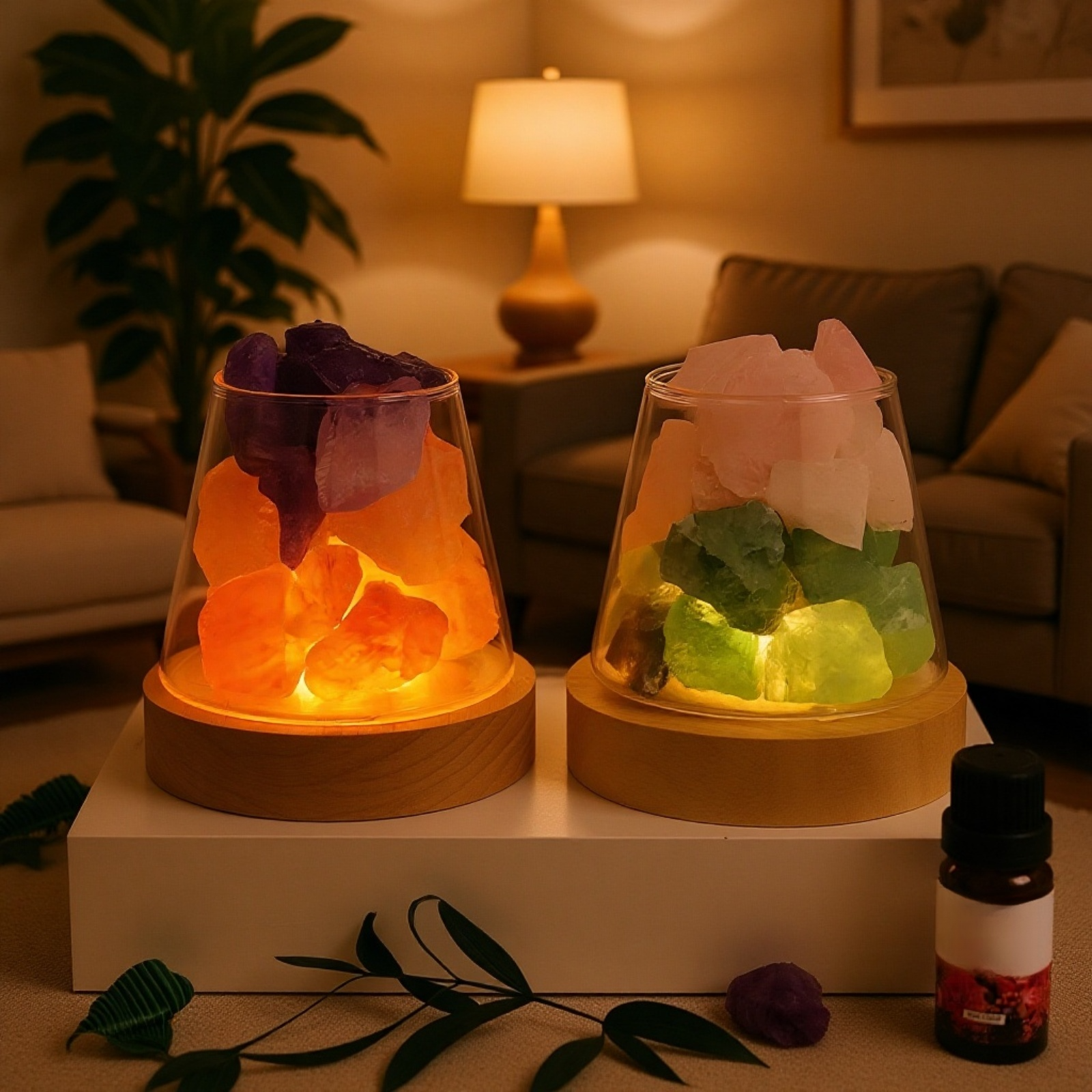  Indoor Diffuser Aroma Stone with Crystal Night Light