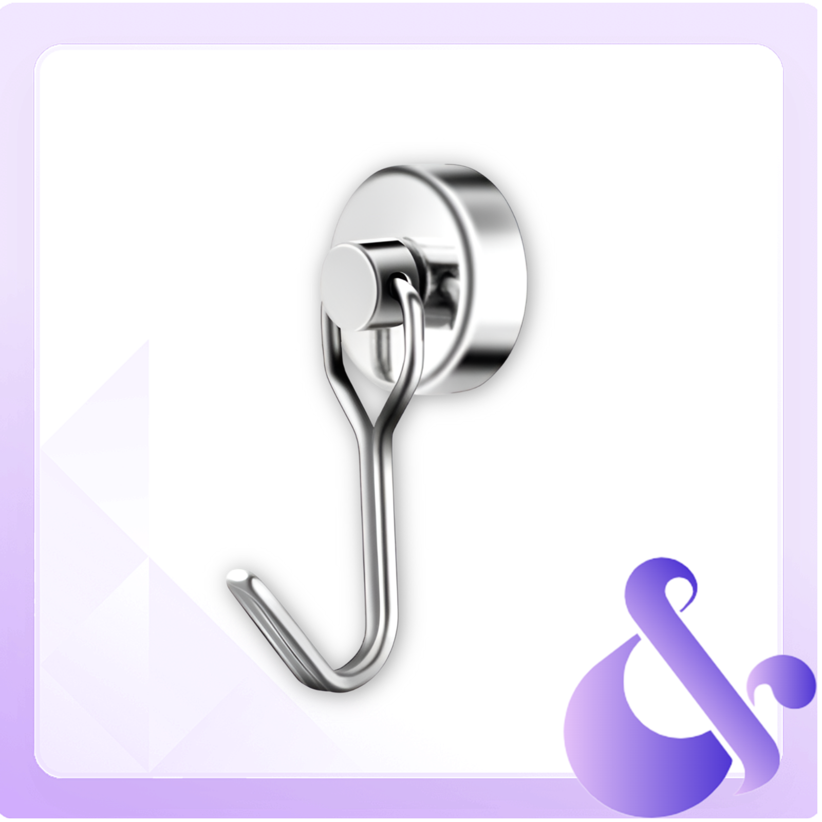 Rotating Magnetic Hook – Stainless Steel No-Drill Magnet for Kitchen, Dormitory, and Barbecue