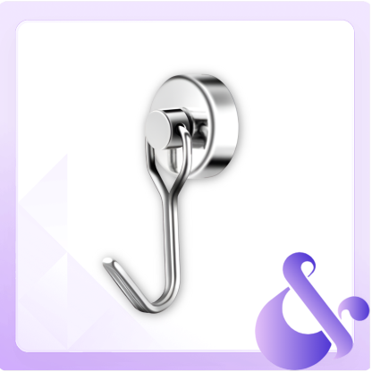 Rotating Magnetic Hook – Stainless Steel No-Drill Magnet for Kitchen, Dormitory, and Barbecue