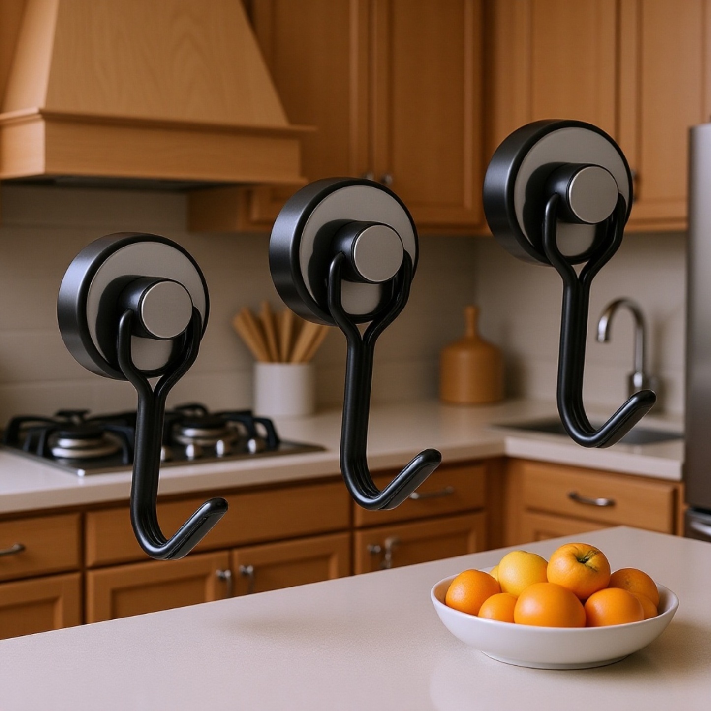 Rotating Magnetic Hook – Stainless Steel No-Drill Magnet for Kitchen, Dormitory, and Barbecue