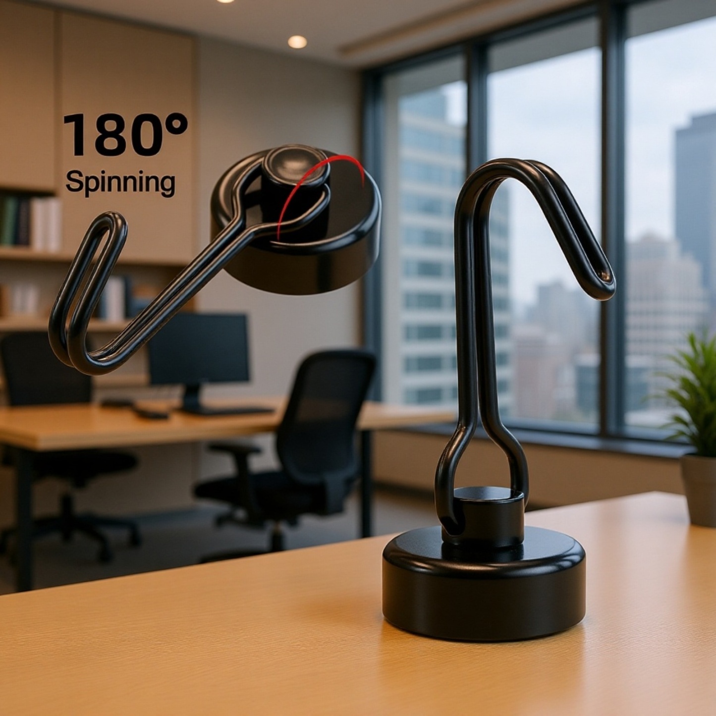 Rotating Magnetic Hook – Stainless Steel No-Drill Magnet for Kitchen, Dormitory, and Barbecue
